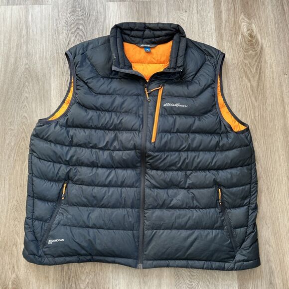 Eddie Bauer Puffer Vest Mens 2XL Stormdown 800 Black Goose First Ascent READ - Picture 1 of 11